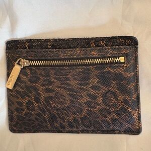 HOBO Black and Brown Textured Card Wallet